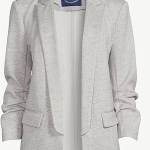 Scoop Scrunch Sleeve Blazer Heather Grey XS NWT